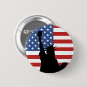 Badge Rond 5 Cm Statue de bouton de liberté (Devant & derrière)