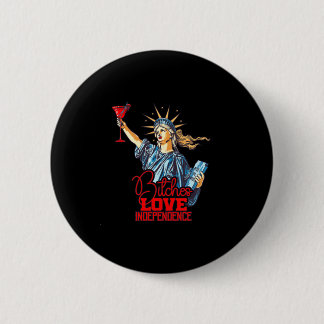 Badge Rond 5 Cm Statue de la liberté parodie 4 juillet hommes aime