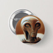 Badge Rond 5 Cm Statue de l'Alien antique (Devant & derrière)