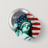 Badge Rond 5 Cm Statue de Liberty (Devant & derrière)