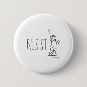 Badge Rond 5 Cm Statue De Liberty Pro Immigration Résiste