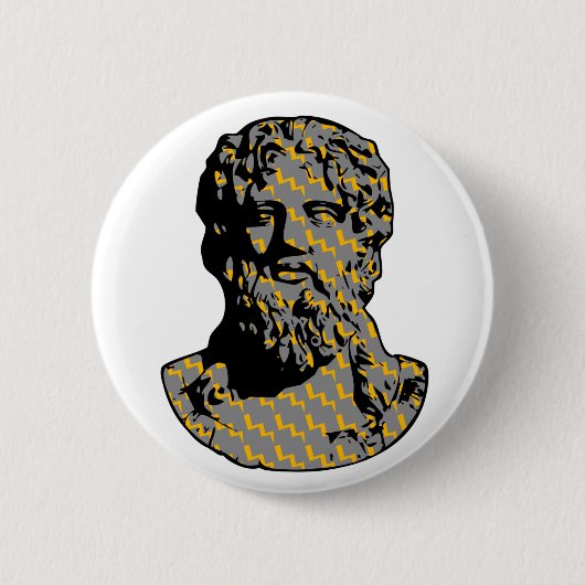 Badge Rond 5 Cm Statue de marbre de Zeus (Devant)