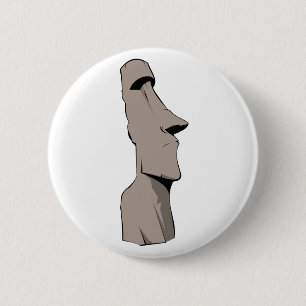 Badge Rond 5 Cm Statue de Moai (île de Pâques)