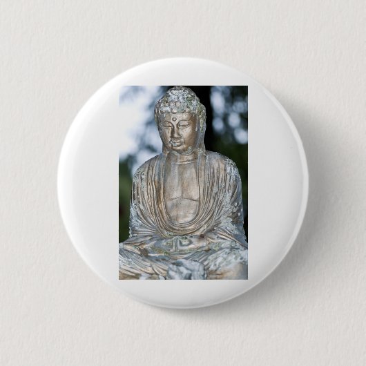 Badge Rond 5 Cm Statue du Bouddha d'or (Devant)