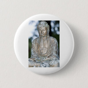 Badge Rond 5 Cm Statue du Bouddha d'or