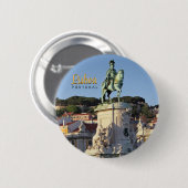 Badge Rond 5 Cm Statue équestre du roi José I, Lisbonne (Devant & derrière)