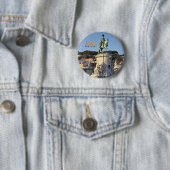 Badge Rond 5 Cm Statue équestre du roi José I, Lisbonne (En situation)