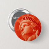 Badge Rond 5 Cm Statue rouge de la Liberté (Devant & derrière)
