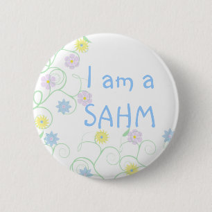 Badge Rond 5 Cm Stay at Home Maman