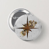 Badge Rond 5 Cm Steampunk Compass Star Grunge (Devant & derrière)
