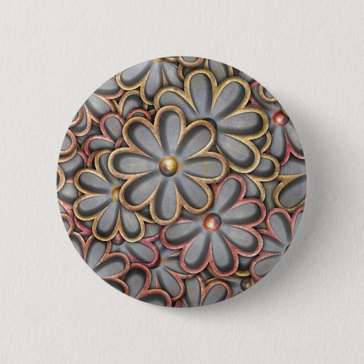 Badge Rond 5 Cm Steampunk flower power (Devant)
