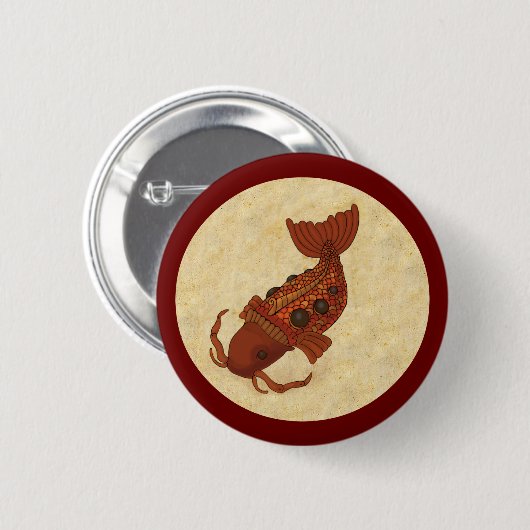 Badge Rond 5 Cm Steampunk Koi (Devant & derrière)