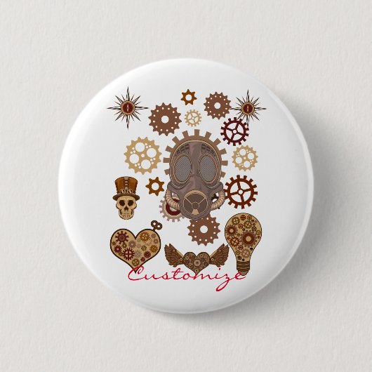 Badge Rond 5 Cm Steampunk Thème Thunder_Cove (Devant)
