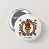 Badge Rond 5 Cm Steampunk Thème Top Hat Skull Thunder_Cove (Devant & derrière)