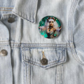 Badge Rond 5 Cm Steampunk Victorian Futuristic Green Dancer (En situation)