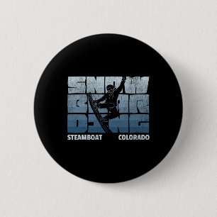 Badge Rond 5 Cm Stefboat Colorado Snowboard Resort Vintage Sno