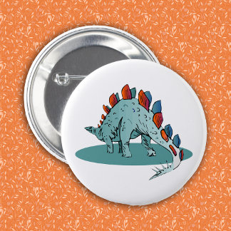Badge Rond 5 Cm Stegosaurus Dinosaur Young Paléontologue