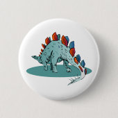 Badge Rond 5 Cm Stegosaurus Dinosaur Young Paléontologue (Devant)