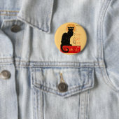 Badge Rond 5 Cm Steinlen Chat noir classique (En situation)