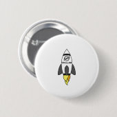 Badge Rond 5 Cm Stellar À La Rocket Lune (Devant & derrière)