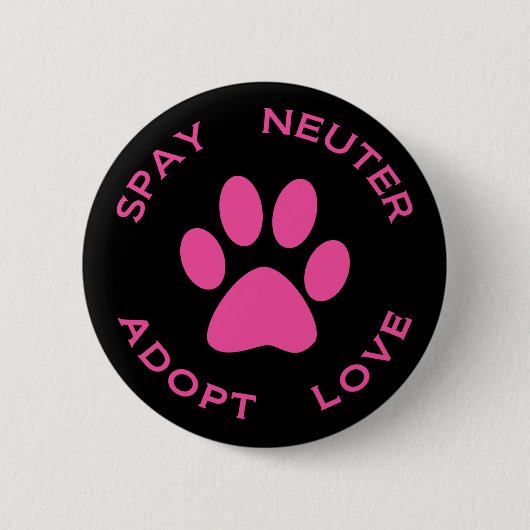 Badge Rond 5 Cm Stérilisez le neutre adoptent l'amour (Devant)