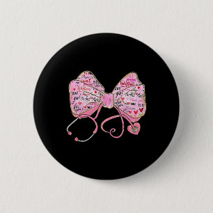Badge Rond 5 Cm Stethoscope Coquette Arc Infirmière Amoureux V