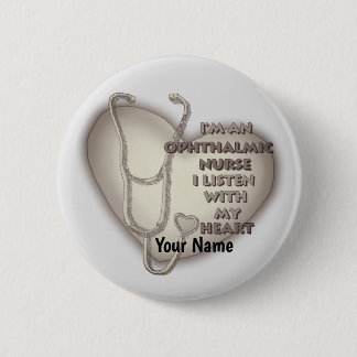 Badge Rond 5 Cm Stethoscope Ophtalmique Infirmière pin