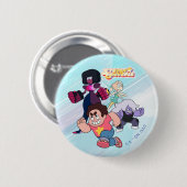 Badge Rond 5 Cm Steven Universe | Crystal Gem Group Action (Devant & derrière)