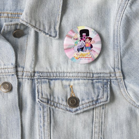 Badge Rond 5 Cm Steven Universe | Crystal Gem Group Huddle (En situation)
