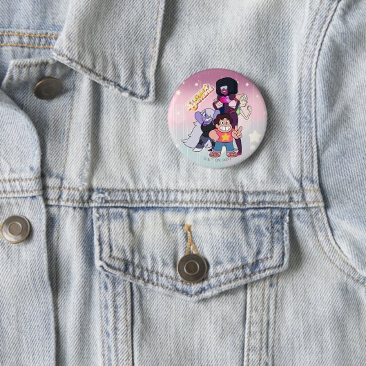 Badge Rond 5 Cm Steven Universe | Crystal Gem Group Pose (En situation)
