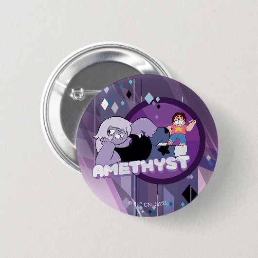 Badge Rond 5 Cm Steven Universe | Graphique de caractères d'améthy (Devant & derrière)