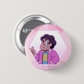 Badge Rond 5 Cm Steven Universe | Portrait diamant rose (Devant & derrière)