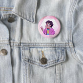 Badge Rond 5 Cm Steven Universe | Portrait diamant rose (En situation)