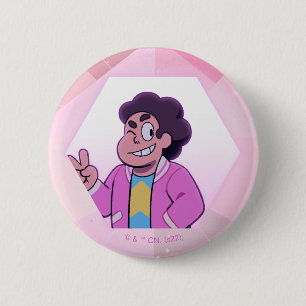 Badge Rond 5 Cm Steven Universe   Portrait diamant rose