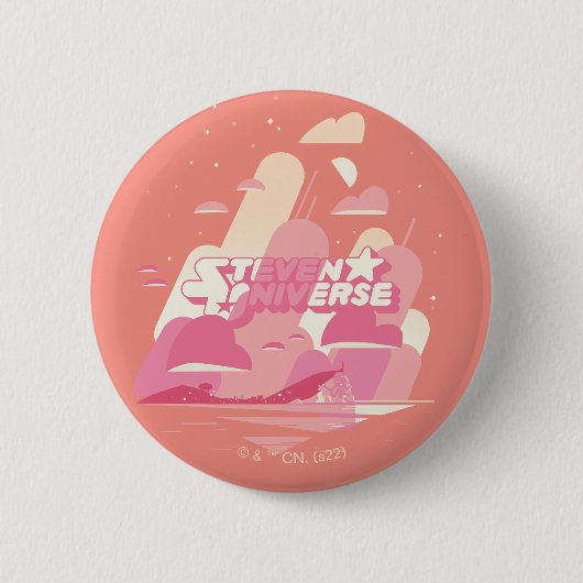 Badge Rond 5 Cm Steven Universe | Ville de plage (Devant)