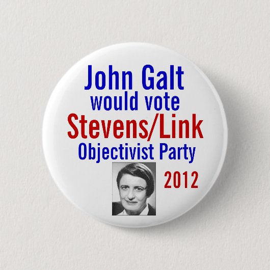 Badge Rond 5 Cm Stevens/lien Objectivist Pary 2012 (Devant)