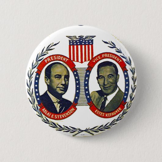 Badge Rond 5 Cm Stevenson, jugate de Kefauver - bouton (Devant)