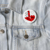 Badge Rond 5 Cm Stick Girl Be Mine Valentine (En situation)