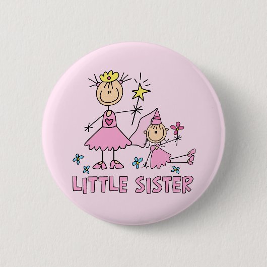 Badge Rond 5 Cm Stick Princess Duo Little Sister (Devant)
