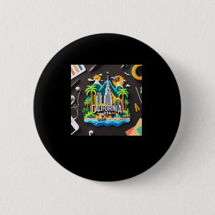 Badge Rond 5 Cm Sticker De L'État De Californie Aux États-Unis