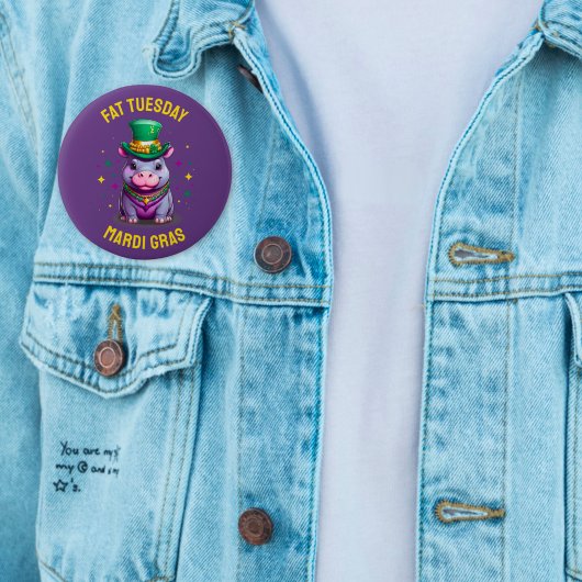 Badge Rond 5 Cm Sticker en gros Mardi Gras Mardi Hippo