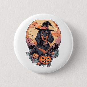 Badge Rond 5 Cm Sticker Halloween Dachshund