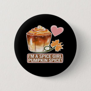 Badge Rond 5 Cm Sticker Latte Fille épice citrouille