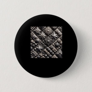 Badge Rond 5 Cm Sticker Motif noir 3d