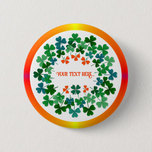 Badge Rond 5 Cm Sticker rond shamrock circulaire texte personnalis