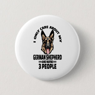 Badge Rond 5 Cm Stickers Berger Allemand - Je Ne Me Soucie Que De 