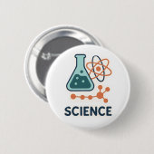 Badge Rond 5 Cm Stickers Objet scientifique - Flacon, Molécules et (Devant & derrière)