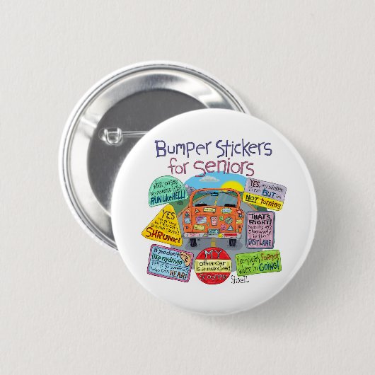 Badge Rond 5 Cm Stickers pare-chocs pour les aînés (Devant & derrière)