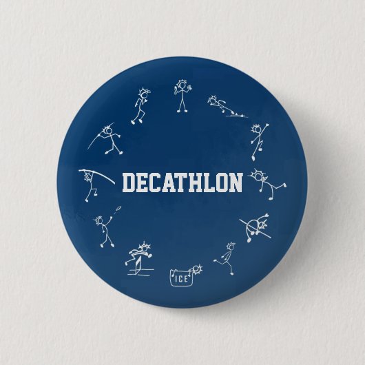 Badge Rond 5 Cm Stickman de décathlon piste et athlétisme de terra (Devant)