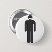 Badge Rond 5 Cm Stickman Moustache (Devant & derrière)